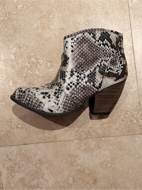 Snakeskin cowboy booties
